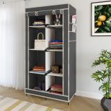 Maison & Cuisine 4+4 Shelves Portable 7800-2 PP Collapsible Wardrobe (Finish Color - Grey, DIY(Do-It-Yourself))