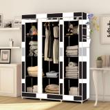 FurniGully 3 door 10 Rack Digital Print Carbon Steel Collapsible Wardrobe (Finish Color - French Door Print, DIY(Do-It-Yourself))