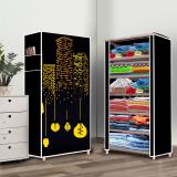 Ryuga 6 Shelf Premium Building Printed PP Collapsible Wardrobe (Finish Color - Premium Building Elegant Printed, DIY(Do-It-Yourself))