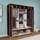 MEZIRE 3 door 8 Rack Print PP Collapsible Wardrobe (Finish Color - Wood Printed_13, DIY(Do-It-Yourself))