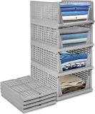 COROID PVC Collapsible Wardrobe (Finish Color - Pack OF 4-Grey, DIY(Do-It-Yourself))