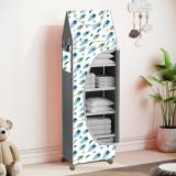 saintwod Baby 6 Shelve Unbreakable Material PVC With Wheels Collapsible Wardrobe PVC Collapsible Wardrobe (Finish Color - GREY::Blue, DIY(Do-It-Yourself))