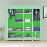 POOWEREST 3 door 12 Shelf Printed PVC Collapsible Wardrobe (Finish Color - White Bubble Print, DIY(Do-It-Yourself))