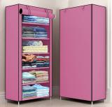 Dewberries Carbon Steel Collapsible Wardrobe (Finish Color - PINK, DIY(Do-It-Yourself))