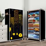 Ryuga 5 Layer Premium Building Print PP Collapsible Wardrobe (Finish Color - Premium Building Modern Print, DIY(Do-It-Yourself))