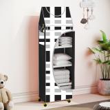 Altered Lifestyle Baby 5 Layer Unbreakable Material PVC With Wheels PP Collapsible Wardrobe (Finish Color - A5_BLACK::White, DIY(Do-It-Yourself))