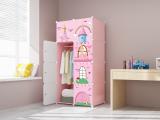 GIBI 8-Door 8-Shelf Plastic PC Collapsible Wardrobe (Finish Color - Pink, DIY(Do-It-Yourself))