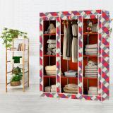 SB07 10 Layer 3 Door Digital Printed Carbon Steel Collapsible Wardrobe (Finish Color - Diamond Wall Glosy Print, DIY(Do-It-Yourself))