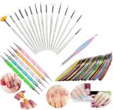 COLOR NEXT 3D Nail Art Kit,15 Nail Brushes, 5 Dotting Pen,10 Adhesive Striping Tape , nail filer (multicolor) (31 Items in the set)