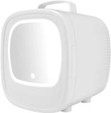HOUSE OF QUIRK 6L Beauty Mini Fridge Skincare Refrigerator with Touch Screen Led Skin Care Makeup Mirror Cosmetics Beverage Babyfood, Bedroom, Car use (White) 6 L Compact Refrigerator (White)