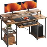 TEKAVO Multipurpose Computer desk office table with keyboard tray 120x60x87 cm Engineered Wood Computer Desk (Straight, Finish Color - Jungle wood, Optional Installation Available)