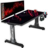 Iceberg Belgium XTREME PRO GAMING DESK Engineered Wood Computer Desk (Straight, Finish Color - Black, Optional Installation Available)