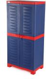 Supreme Fusion 02 (Size 4*2ft) Multi Purpose for Home Medium Size Plastic Cupboard (Finish Color - Red & Blue, DIY(Do-It-Yourself))