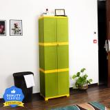 Cello Novelty Large Plastic Cupboard (Finish Color - GREEN & YELLOW, DIY(Do-It-Yourself))