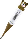Carent DMT437 Bear Waterproof Flexible Tip Digital Thermometer with Fever Alarm for Kids Thermometer (Brown)