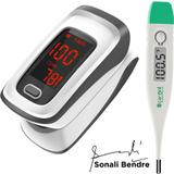 Carent DMT437 Green & JPD500E Waterproof Flexible Tip Digital Thermometer with Pulse Oximeter Thermometer (White)