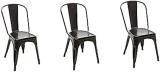 SOMRAJ Cafe/Restaurant/Hotel/Banquet Hall/Garden/Dining/Home Living Room Study Chair Metal Dining Chair (Set of 3, Finish Color - BLACK)