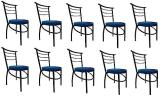 Goyal Steel & Furniture Industries Elegance and Comfort Iron frame dining chair for home office hotel Metal Dining Chair (Set of 10, Finish Color - blue)