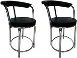 APPLE FURNITURE Chrome Steel Multipurpose Stool for Office/Stool for Shop/Stool for Hotel Metal Dining Chair (Set of 2, Finish Color - black)