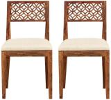 woodrilon Solid Sheesham Wood Dining Chairs, Study Chairs Set of 2 for Living Room Solid Wood Dining Chair (Set of 2, Finish Color - Brown Finish)