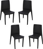 swagath furniture Linea Chair For Cafe/Home/Office Set Of 4 Indoor/Outdoor Plastic Dining Chair (Set of 4, Finish Color - Black)