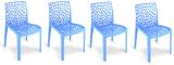 SCHOOL FURNITURE Designer Web Plastic Living Room Chair Plastic Outdoor Indoor Chair Plastic Outdoor Chair (BLUE, Pre-assembled)