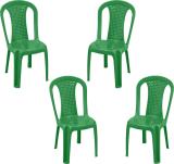 swagath furniture Chair For Cafe/Home/Office Set Of 4 Indoor/Outdoor Plastic Dining Chair (Set of 4, Finish Color - PEARL GREEN)