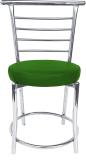 RW REST WELL RW-158 Comfortable Multi Purpose with a Leather Cushion Metal Dining Chair (Set of 1, Finish Color - Green)