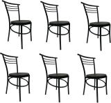 Goyal Steel & Furniture Industries Elegance and Comfort Iron frame dining chair for home office hotel Metal Dining Chair (Set of 6, Finish Color - black)