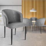 Rose Designer Chairs ROSE Fire Cafe Chair, Living Room Chair, Modern Velvet Metal Dining Chair (Set of 1, Finish Color - Mouse Grey)