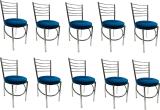 GOYALSON Ergonomic Steel Dining Chair Home Office Restaurant Hotel Dining Chair Metal Dining Chair (Set of 10, Finish Color - BLUE)