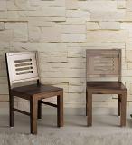 PR FURNITURE Premium Quality Solid Wood Dining Chair Set Of Two | Finish :- Natural Solid Wood Dining Chair (Set of 2, Finish Color - Natural)