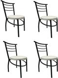 Goyal Steel & Furniture Industries Elegance and Comfort Iron frame dining chair for home office hotel Metal Dining Chair (Set of 4, Finish Color - grey)