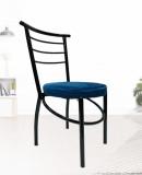 GOYALSON DINING HOME RESTAURANT CHAIR Metal Dining Chair (Set of 1, Finish Color - BLACK BLUE)