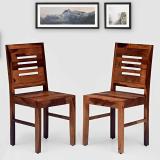 JeenWood Solid Sheesham Wood Set Of Two Dining Chair For Dining Room / Study Room. Solid Wood Dining Chair (Set of 2, Finish Color - Teak Finish)