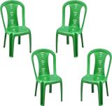 swagath furniture Chair For Cafe/Home/Office Set Of 4 Indoor/Outdoor Plastic Dining Chair (Set of 4, Finish Color - PEARL GREEN)