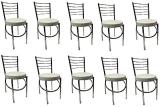 SOMRAJ Study restaurant dining visitor banquet chair Metal Dining Chair (Set of 10, Finish Color - GREY)