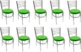 GOYALSON Ergonomic Steel Dining Chair Home Office Restaurant Hotel Dining Chair Metal Dining Chair (Set of 10, Finish Color - GREEN)