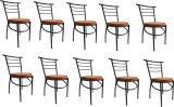 GOYALSON Multipurpose Dining/Restaurant/Cafe/Home/Office/Study Chair Metal Dining Chair (Set of 10, Finish Color - BROWN)