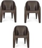 JOLLY Chairs set of 3 pcs , Home, Office, Kitchen, Room, Strong and Sturdy Plastic Dining Chair (Set of 3, Finish Color - Brown)