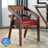 Durian Amelia Dining Chair Solid Wood Dining Chair (Set of 2, Finish Color - Burgundy)