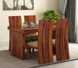 apana timber COMFY Solid Sheesham Wood Four Seater Dining Set For Dining Room/ Restaurant || Solid Wood 4 Seater Dining Set (Finish Color -Honey Teak Finish, DIY(Do-It-Yourself))