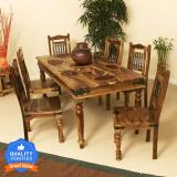 Shree Jeen Mata Enterprises Solid Wood Sheesham Wood 6 Seater Dining Set For Dining Room / Restaurant. Solid Wood 6 Seater Dining Set (Finish Color -Natural Finish, DIY(Do-It-Yourself))