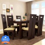 Custom Decor Premium Dining Room Furniture Wooden Dining Table with 6 Chairs Solid Wood 6 Seater Dining Set Solid Wood 6 Seater Dining Set (Finish Color -Walnut, DIY(Do-It-Yourself))