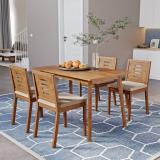 Wakefit Zufa Solid Wood 4 Seater Dining Set (Finish Color -Midas Gold, Knock Down)