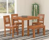 Taskwood Furniture Solid Sheesham Wood Four Seater Dining Set For Dining Room / Restaurant. Solid Wood 4 Seater Dining Set (Finish Color -Natural Finish 2, DIY(Do-It-Yourself))