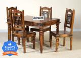 JeenWood Beautiful Dining Set In Sheesham Wood In Living Room Solid Wood 4 Seater Dining Set (Finish Color -Teak Finish, DIY(Do-It-Yourself))