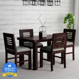 DECORWOOD Solid Sheesham Wood Four Seater Dining Set For Dining Room, Restaurant . Solid Wood 4 Seater Dining Set (Finish Color -Dark Walnut Finish, DIY(Do-It-Yourself))