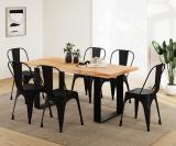 THE ATTIC Solid Wood 6 Seater Dining Set (Finish Color -Honey + Black 1, DIY(Do-It-Yourself))