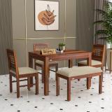 Flipkart Perfect Homes Sheesham Wood Four Seater Dining Set Solid Wood 4 Seater Dining Set (Finish Color -PROVINATION TEAK FINISH A, DIY(Do-It-Yourself))